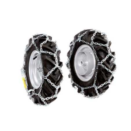 Pair of snow chains for 4.00-8 wheels of the NIBBI BRIK 1 - BRIK 1S tiller | Newgardenmac.com
