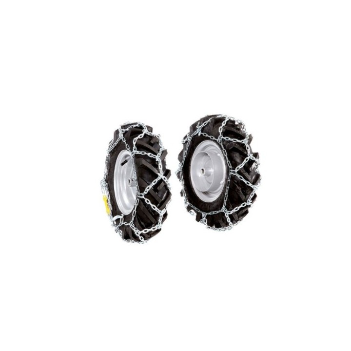 Pair of snow chains for 4.00-8 wheels of the NIBBI BRIK 1 - BRIK 1S tiller | Newgardenmac.com