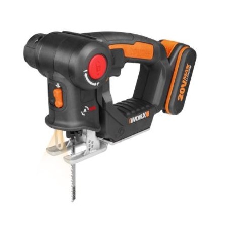 Sierra de calar sin cable WORX WX550 con cargador de batería de 2,0 Ah y 4 cuchillas | Newgardenmac.com