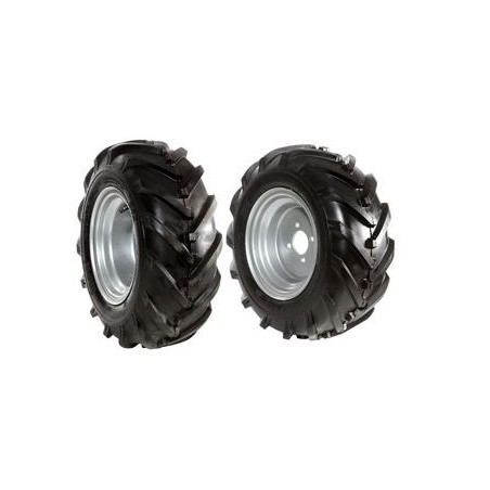 Pair of 16/6.50-8" tyred wheels with fixed disc for motor cultivator NIBBI BRIK 3 | Newgardenmac.com