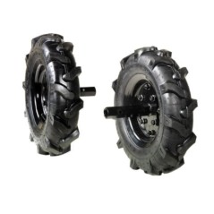 Pair of 3.50-8" tyred wheels for NIBBI motor mower 118