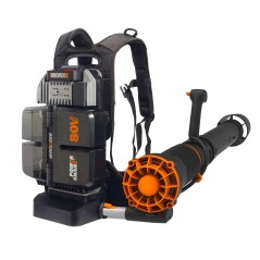 WORX WG572E battery backpack blower with 4 batteries 4.0 Ah and charger | Newgardenmac.com