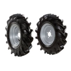 Paire de roues à pneus 4.00-10" avec disque fixe pour tracteur à pied NIBBI BRIK 5S | Newgardenmac.com