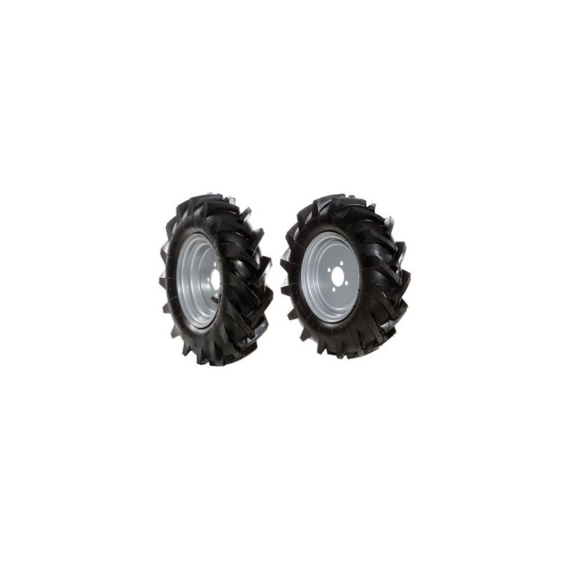 Paire de roues à pneus 4.00-10" avec disque fixe pour tracteur à pied NIBBI BRIK 5S