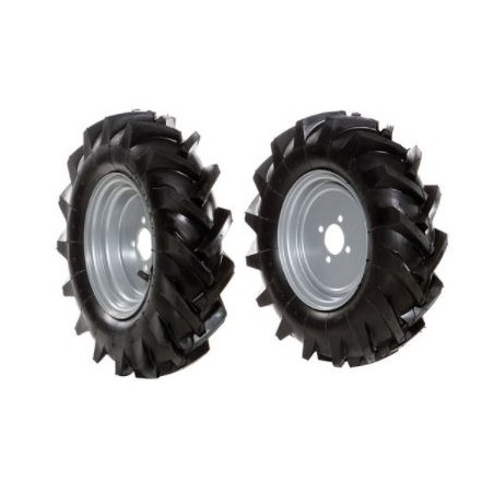 Pair of 4.00-10" tyred wheels with fixed disc for walking tractor NIBBI BRIK 5S | Newgardenmac.com