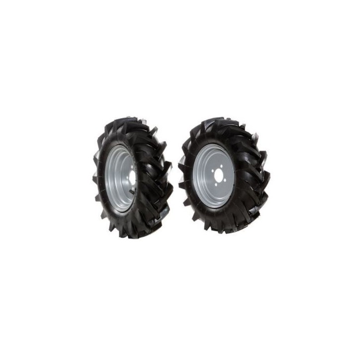 Par de ruedas de neumático 4.00-10" con disco fijo para motocultor NIBBI BRIK 5S | Newgardenmac.com