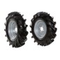 Pair of 4.00-10" tyred wheels with fixed disc for walking tractor NIBBI BRIK 5S