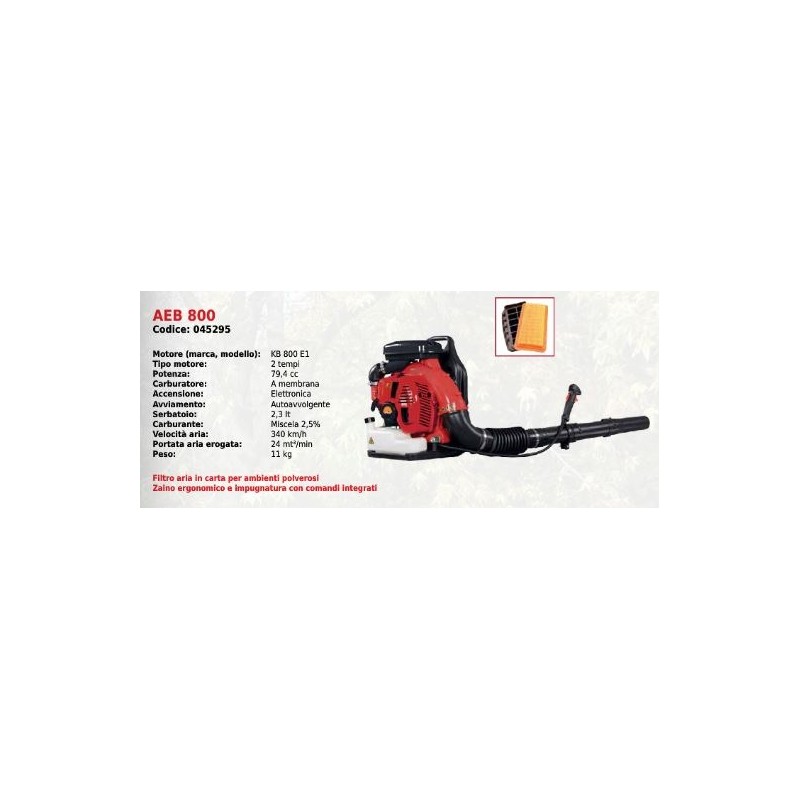 ATTILA AEB 800 backpack blower with KB 800 E1 2-stroke 79.4 cc engine