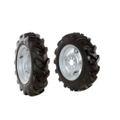 Paire de roues à pneus 4.00-10" avec disque réglable pour tracteur à pied NIBBI BRIK3