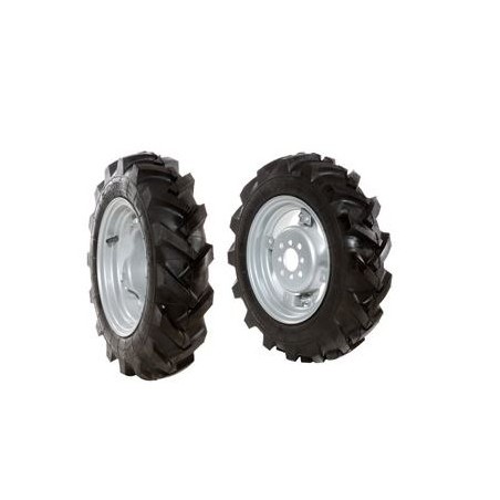 Pair of 4.00-10" tyred wheels with adjustable disc for walking tractor NIBBI BRIK3 | Newgardenmac.com