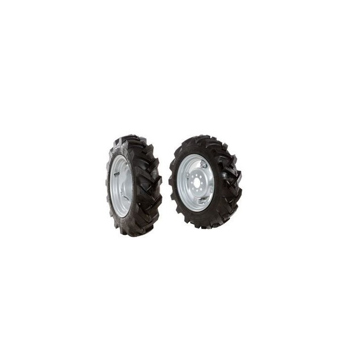 Pair of 4.00-10" tyred wheels with adjustable disc for walking tractor NIBBI BRIK3 | Newgardenmac.com