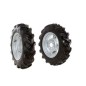 Pair of 4.00-10" tyred wheels with adjustable disc for walking tractor NIBBI BRIK3