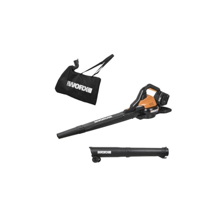 Soffiatore aspiratore a batteria WORX WG583E con 2 batterie e caricabatterie | Newgardenmac.com