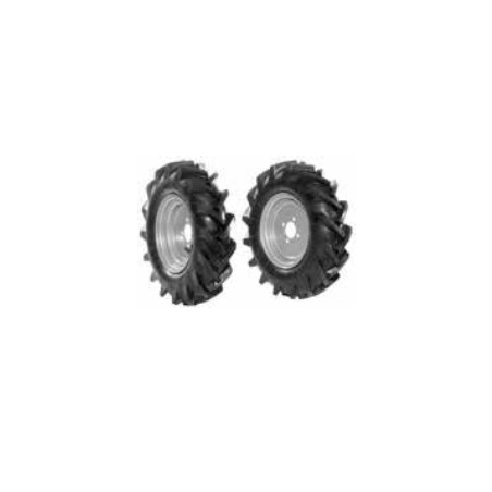 Pair of 4.00-8" tyred wheels with fixed disc NIBBI BRIK 5 S motor cultivator | Newgardenmac.com