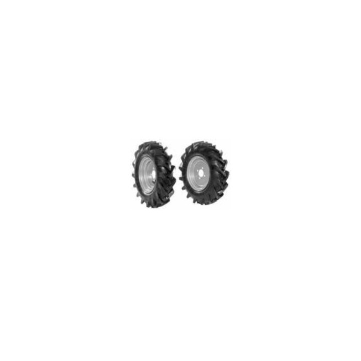 Paire de roues à pneus 4.00-8" avec disque fixe NIBBI BRIK 5 S motoculteur | Newgardenmac.com