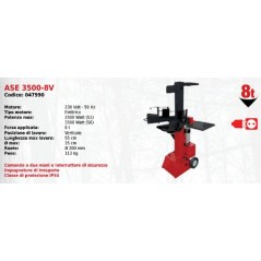 ATTILA ASE 3500-8V elektrischer vertikaler Holzspalter mit 230 V-Motor | Newgardenmac.com