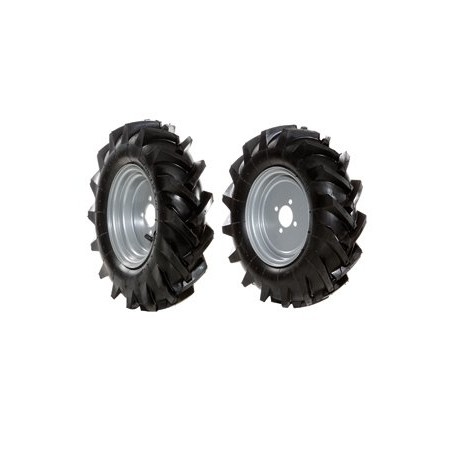 Pair of 4.00-8 tyred wheels fixed disc for walking tractor NIBBI 115 - 160 | Newgardenmac.com