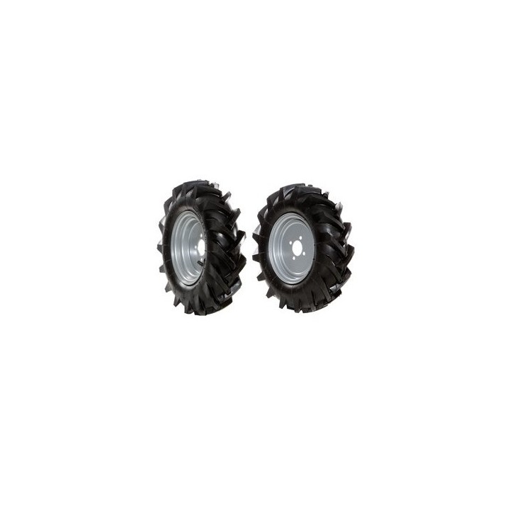 Coppia ruote gommate 4.00-8 disco fisso per motozappa NIBBI 115 - 160 | Newgardenmac.com