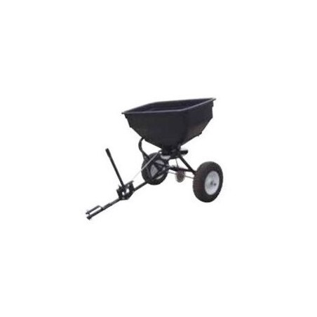 Wheeled towable fertiliser spreader for lawn tractors capacity 56 kg | Newgardenmac.com