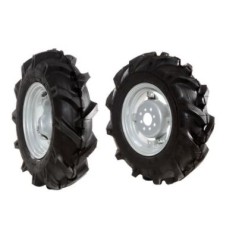 Pair of 5.00-10 tyred wheels with adjustable disc for walking tractor NIBBI KAM 4