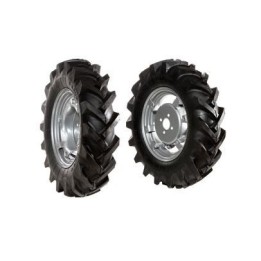 Paire de roues à pneus 5.00-12" avec disque réglable pour tracteur marcheur NIBBI MAK16 | Newgardenmac.com