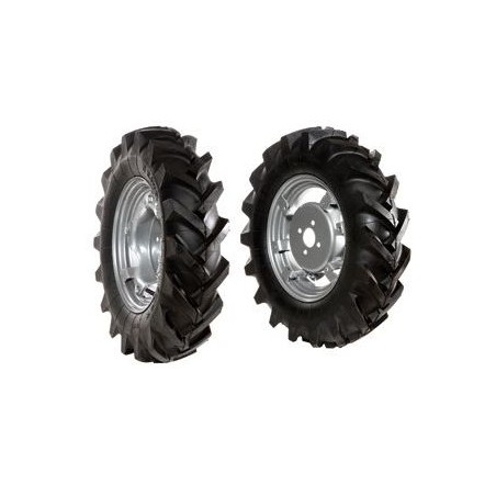 Paire de roues à pneus 5.00-12" avec disque réglable pour tracteur marcheur NIBBI MAK16 | Newgardenmac.com