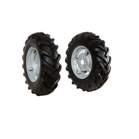 Paire de roues à pneus 6.5/80-12" avec disque réglable pour tracteur à pied NIBBI MAK | Newgardenmac.com