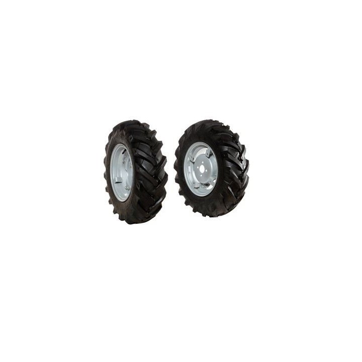 Par de ruedas de neumático 6.5/80-12" con disco ajustable para motocultor NIBBI MAK | Newgardenmac.com