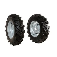 Paire de roues à pneus 6.5/80-15" avec disque réglable pour tracteur à pied NIBBI MAK