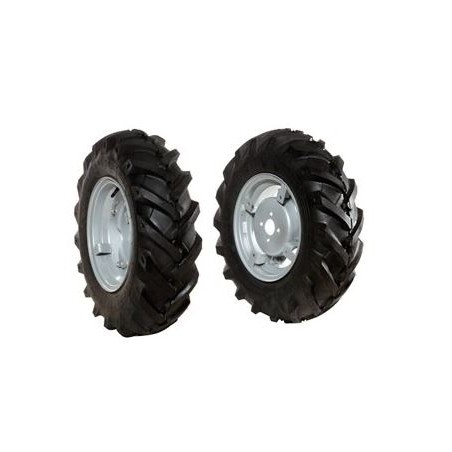 Paire de roues à pneus 6.5/80-15" avec disque réglable pour tracteur à pied NIBBI MAK | Newgardenmac.com