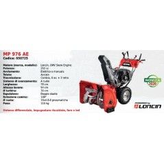 Lance-neige MP 976 AE SÉRIE MAORI avec MOTEUR À NEIGE LONCIN OHV 252 cc | Newgardenmac.com