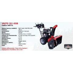 Schneefräse VALTO 28 I-95B SERIE PUBERT mit B&S 1450 PRO OHV 305 cc Motor | Newgardenmac.com