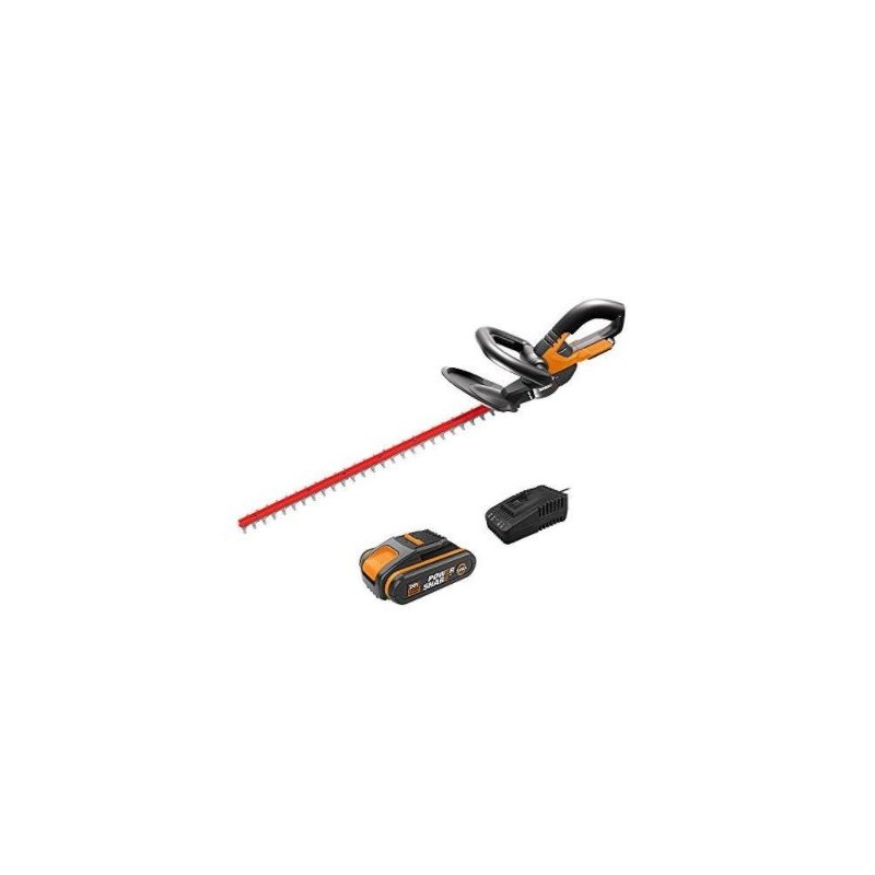 WORX WG260E.5 cordless hedge trimmer with 20V 2.0 Ah battery and charger