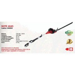 NHTE 4645 NOVATEC taille-haie électrique télescopique avec moteur 230 V 450 W | Newgardenmac.com