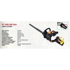 GT 600 DN Eko GREEN LINE hedge trimmer with 2-stroke 25.4 cc engine 2-sided cutting | Newgardenmac.com