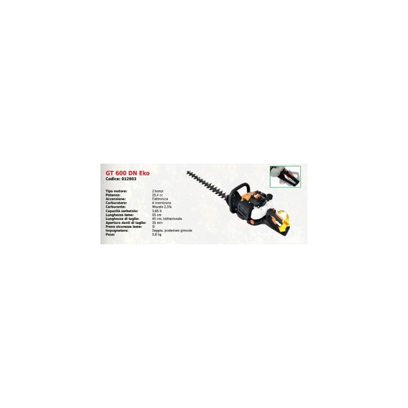 GT 600 DN Eko GREEN LINE hedge trimmer with 2-stroke 25.4 cc engine 2-sided cutting