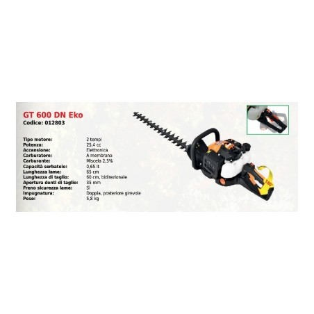 GT 600 DN Eko GREEN LINE hedge trimmer with 2-stroke 25.4 cc engine 2-sided cutting | Newgardenmac.com