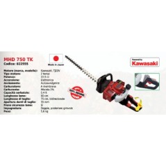 Taille-haie MAORI MHD 750 TK avec moteur KAWASAKI TJ23V 2 temps 22,5 cc | Newgardenmac.com