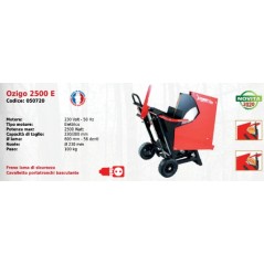 Coupe-bûches électrique OZIGO 2500 E SERIE PUBERT avec moteur 230 Volt - 50 Hz | Newgardenmac.com