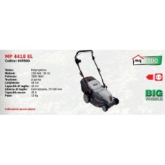 MAORI Elektro-Rasenmäher MP 4418 EL mit Motor 230 Volt - 50 Hz 1800 Watt | Newgardenmac.com