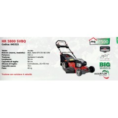 HARRY HR 5800 SVBQ Stahlmäher mit B&S SERIES 675 EXi RD 163 cc Motor | Newgardenmac.com