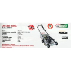 KAAZ LM 5360 KOXA Aluminium-Rasenmäher mit KOHLER HD775PRO 173 ccm Motor | Newgardenmac.com