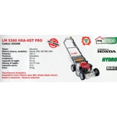 LM 5360 KAAZ HXA-HST PRO Aluminium-Rasenmäher mit HONDA GXV160PRO 163 cm³ Motor | Newgardenmac.com