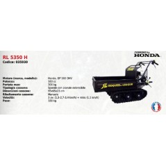 Transportador sobre orugas RL 5350 H SERIE ROQUES ET LECOEUR con motor HONDA GP 160 | Newgardenmac.com