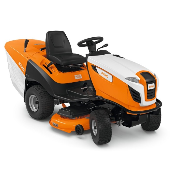 STIHL RT5112Z 635cc tracteur à gazon à essence coupe 110cm panier 350Lt automoteur | Newgardenmac.com