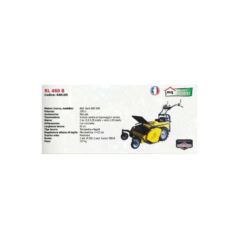 ROQUESETLECOEUR RL460B 60 cm Schlegelmäher mit BRIGGS & STRATTON Motor