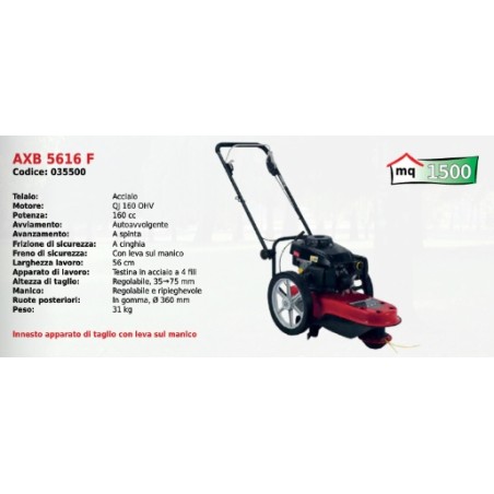 Desbrozadora de ruedas ATTILA AXB5616F con cabezal de 4 hilos 160 cc | Newgardenmac.com