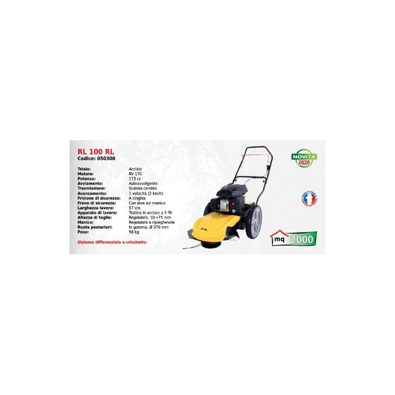 Wheeled brushcutter RL100RL ROQUES ET LECOEUR SERIES 4-wire head