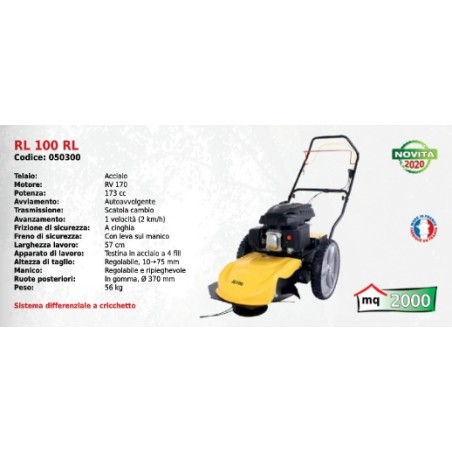 Wheeled brushcutter RL100RL ROQUES ET LECOEUR SERIES 4-wire head | Newgardenmac.com