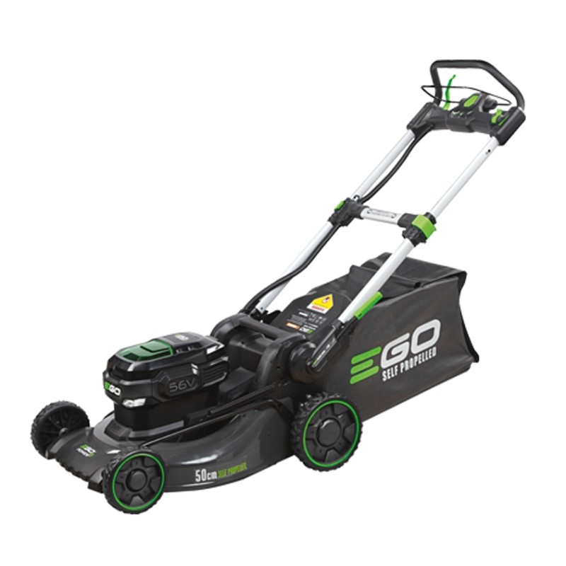 EGO LM 2021 E-SP cordless lawnmower with 5.0 Ah battery and rapid charger